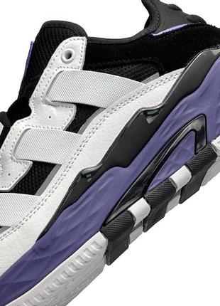 Кроссовки кроссы adidas originals niteball white black purple8 фото