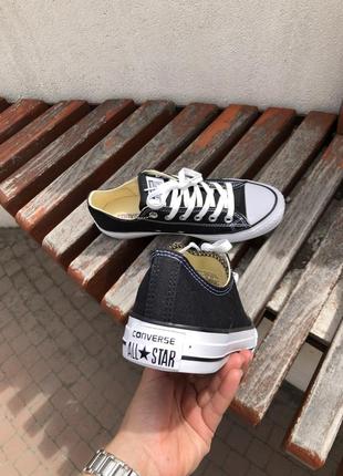 Converse all star low black жіночі класичні чорні кеди конверс весна літо низькі женские черные низкие кеды лето деми6 фото