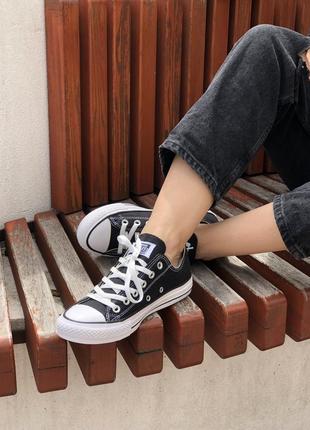 Converse all star low black жіночі класичні чорні кеди конверс весна літо низькі женские черные низкие кеды лето деми9 фото