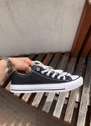 Converse all star low black жіночі класичні чорні кеди конверс весна літо низькі женские черные низкие кеды лето деми8 фото