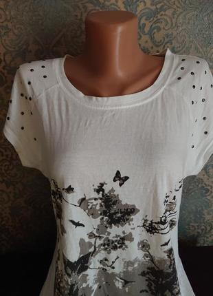 Женская футболка с разрезами на спине хлопок  р.44/46/48 блузка блуза2 фото