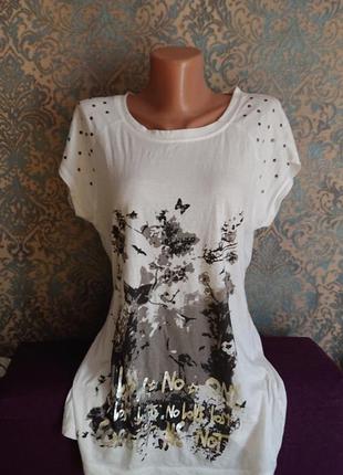 Женская футболка с разрезами на спине хлопок  р.44/46/48 блузка блуза5 фото