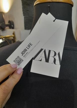 Спортивное коттоновое платье сумня миди zara длинный рукав1 фото