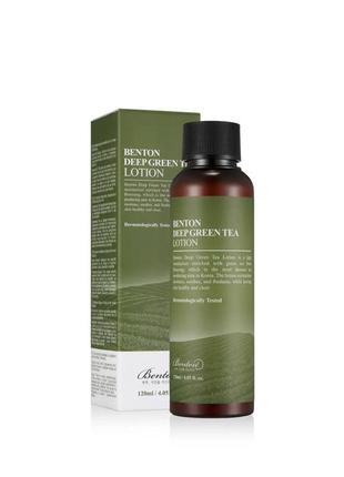 Лосьон с зеленым чаем benton deep green tea lotion, 120 мл