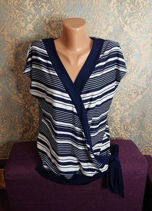 Красивая женская блуза в полоску футболка блузка блузочка батал 48 /502 фото