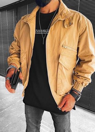 Чоловіча джинсовка коричнева / оверсайз джинсові куртки для чоловіків