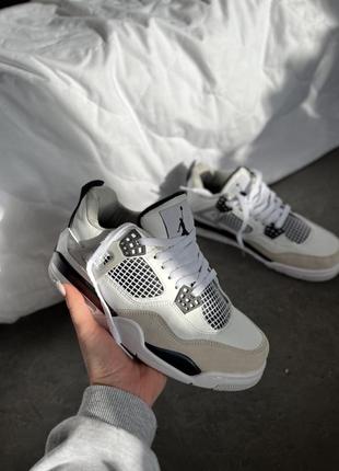 Nike air jordan 4 трендові кросівки найк джордан чоловічі жіночі мужские женские кроссовки весна лето осень белые