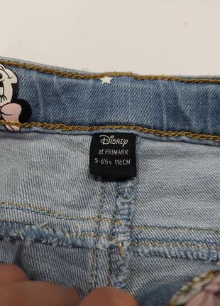 Оригинальные крутые джинсы с минни маус от disney светло-синий деним 5-6 лет6 фото