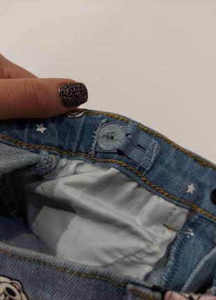 Оригинальные крутые джинсы с минни маус от disney светло-синий деним 5-6 лет5 фото