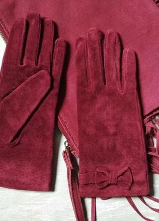 Замшеві 💢 шкіряні рукавички accessorize, розмір xs
