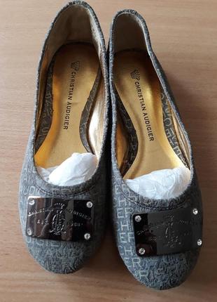 Кожанные балетки christian audigier 36р