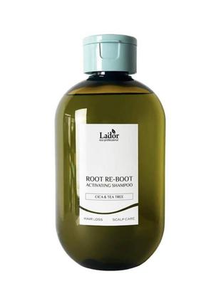 Шампунь для жирної шкіри з центелою і чайним деревом lador root re-boot activating shampoo cica & tea tree, 300мл