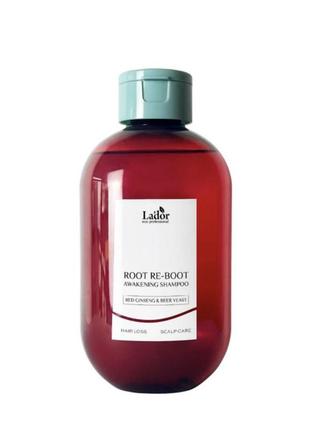 Шампунь для росту волосся lador root re-boot awakening shampoo red ginseng & beer yeast 300 мл