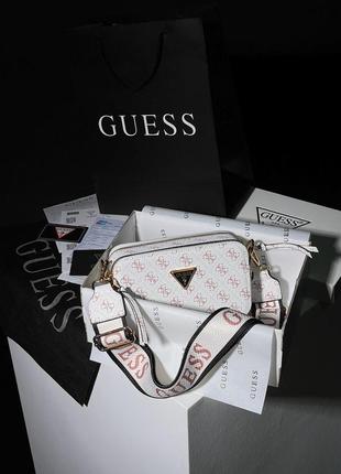 Сумка кроссбоди guess zippy snapshot white