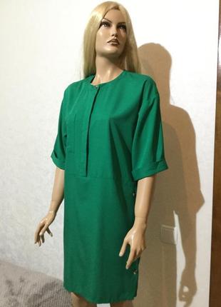 Сукня oversized смарагдового кольору натуральна warehouse розмір 8/102 фото