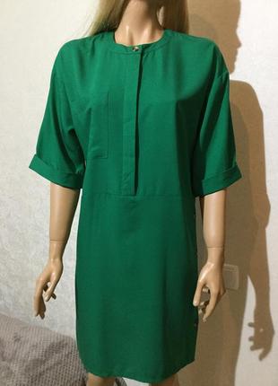 Сукня oversized смарагдового кольору натуральна warehouse розмір 8/106 фото