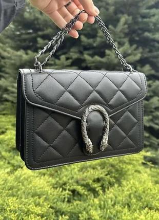 Женская мини сумочка клатч подкова стеганная, маленькая сумка на цепочке в стиле гучи2 фото