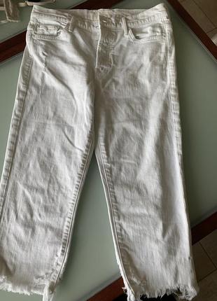 Укороченные белые джинсы mother, usa, оригинал, xs, s3 фото