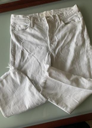 Укороченные белые джинсы mother, usa, оригинал, xs, s6 фото