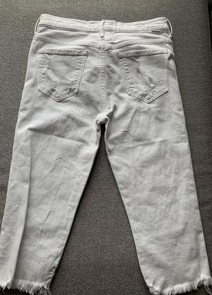 Укороченные белые джинсы mother, usa, оригинал, xs, s2 фото