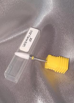 Фреза керамическая для аппаратного маникюра желтая куркузка супер мелкая и деликатная1 фото