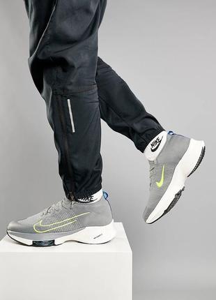 Мужские кроссовки nike air zoom tempo next% l.gray green, логоловая обувь, кроссовка1 фото