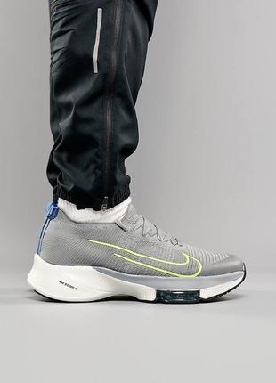 Мужские кроссовки nike air zoom tempo next% l.gray green, логоловая обувь, кроссовка7 фото