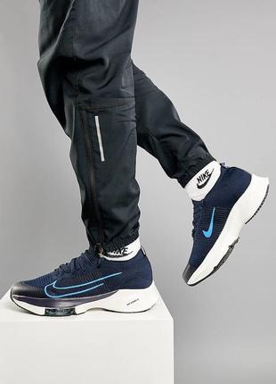 Мужские кроссовки nike air zoom tempo next% dark blue, логоловая обувь, кроссовки