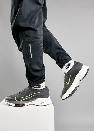 Мужские кроссовки nike air zoom tempo next% dark grey, логоловая обувь, кроссовки