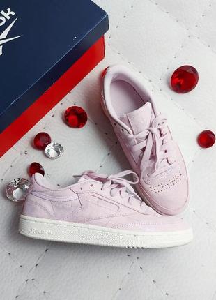 Reebok оригінал замшеві рожеві кросівки з бузковим шимером6 фото