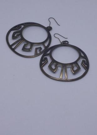 Жіночі сережки біжутерія сережки великі круглі металеві