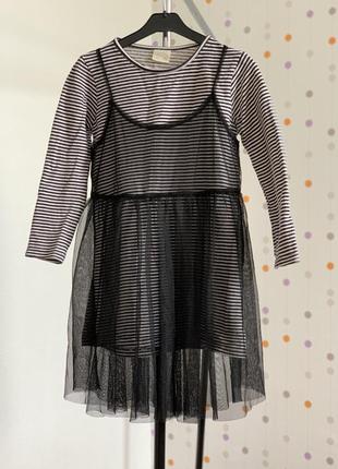 Дитяча святкова сукня в смужку zara/wednesday/детское нарядное платье зара в полоску/венздей1 фото