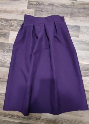 Фиолетовая юбка миди1 фото