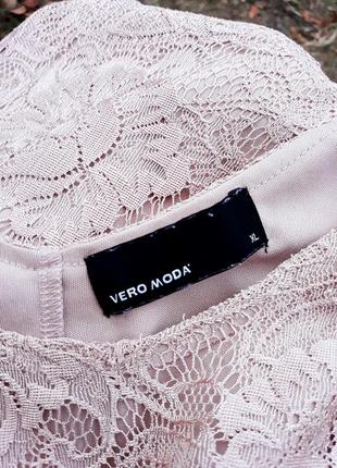 Нюдовое ажурное платье красивое нарядное платье vero moda5 фото
