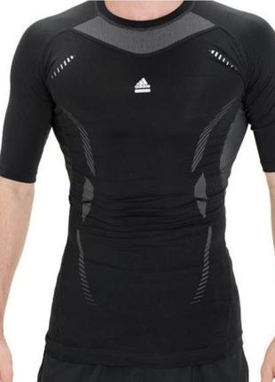 Мужская компрессионная футболка adidas climacool techfit синего цвета1 фото