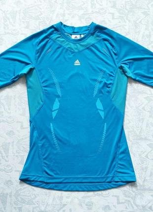 Мужская компрессионная футболка adidas climacool techfit синего цвета2 фото