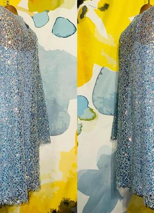 Прекрасна яскрава блискуча сукня zara 2488 / 129 / 400 блакитного кольору eur m