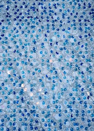 Прекрасна яскрава блискуча сукня zara 2488 / 129 / 400 блакитного кольору eur m