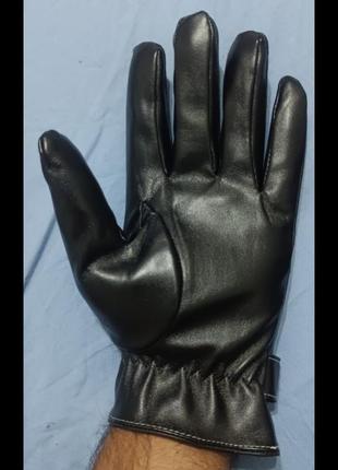 Зимові шкіряні чоловічі рукавички/ перчатки кожаные мужские зимние8 фото