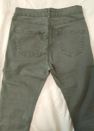 Брюки штаны зеленые джинсы скинны5 фото