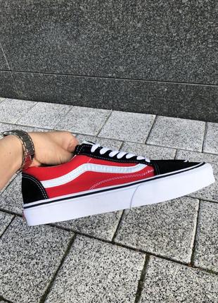 Vans old skool класичні кеди венс червоні/чорні чоловічі жіночі унісекс знижка скидка женские мужские кеды красные/черные лето весна 41 ; 434 фото