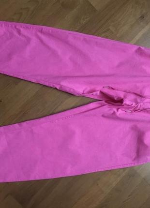 Женские яркие штаны из натуральной ткани хлопок4 фото