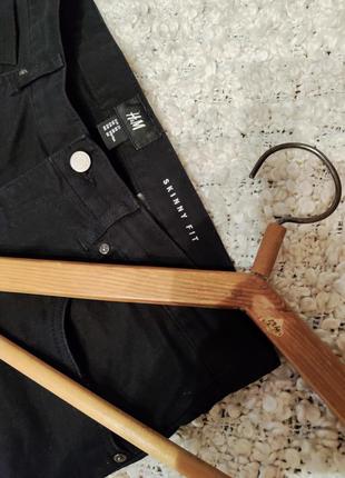Черные джинсы скинни 30 размер h&amp;m skinny fit7 фото
