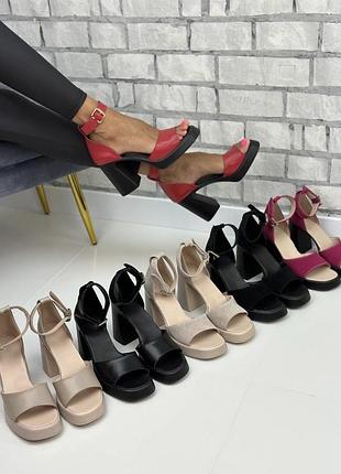 Босоножки на каблук натуральная кожа натуральная замша