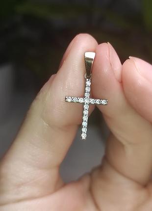 Подвеска серебро с золотыми вставками4 фото