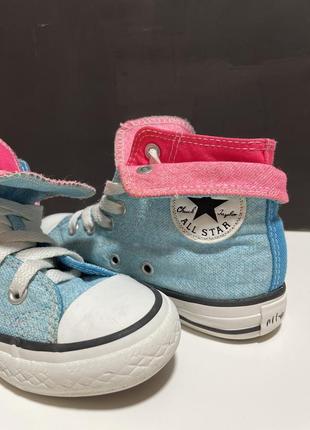 Кеди високі converse big kids shoes all star two fold neon blue pink