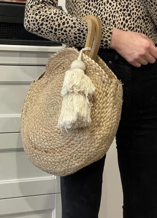Zara сумка плетена джгутова через плече кругла8 фото