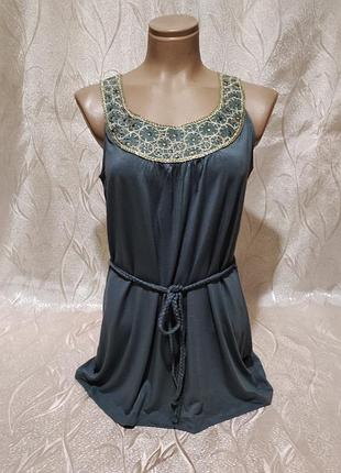 Новая блуза туника футболка удлиненная греция 50