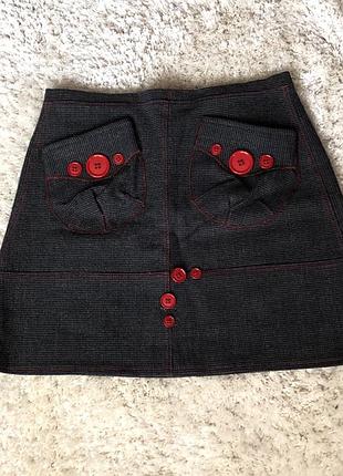 Трикотажная юбка с пуговицами