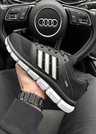 Легкие мужские черно-белые кроссовки в сетку adidas climacool 🆕 адидас
